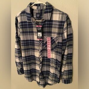 New Gap Women’s Flannel Button Down Shirt Small